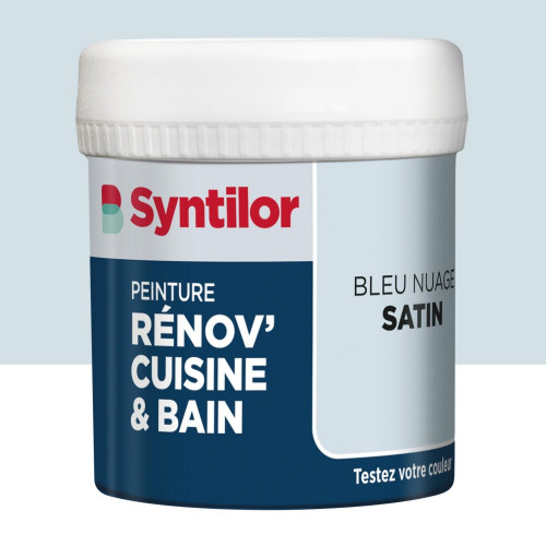 Testeur peinture meuble bleu nuage satin SYNTILOR Renov' cuisine et bain 0.075l - SYNTILOR