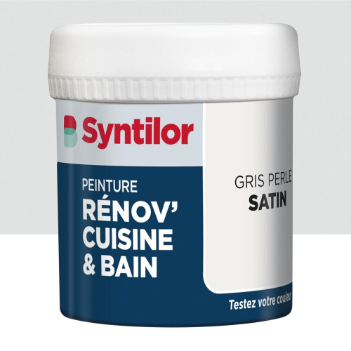Testeur peinture meuble gris perle satin SYNTILOR Renov' cuisine et bain 0.075l - SYNTILOR