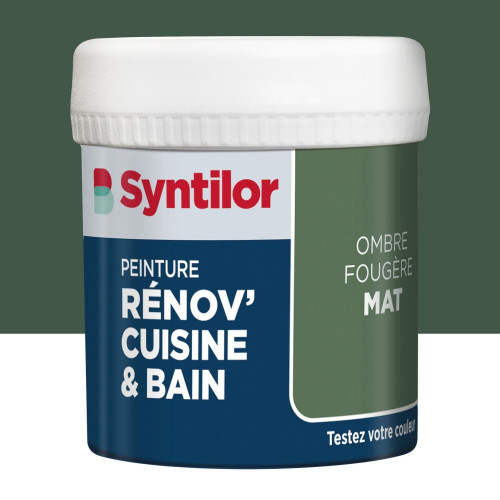 Testeur peinture meuble ombre fougère mat SYNTILOR Renov' cuisine et bain 0.075l - SYNTILOR