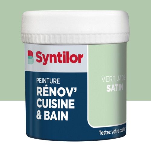 Testeur peinture meuble vert jade satin SYNTILOR Renov' cuisine et bain 0.075l - SYNTILOR
