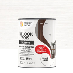 Peinture  Relook bois MAISON DECO, blanc neige satine, 1 l - MAISON DECO
