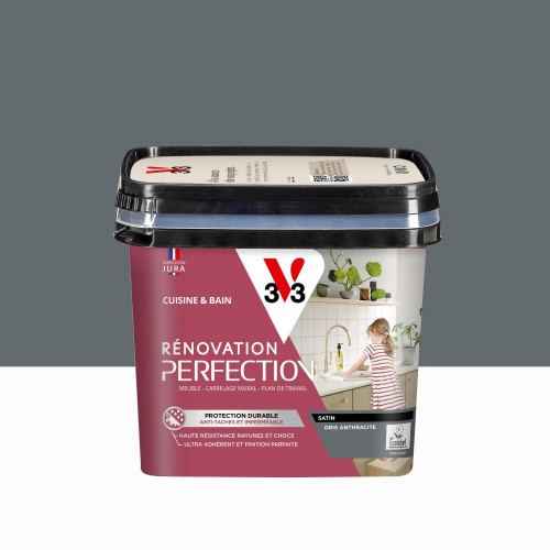 Peinture meuble anthracite satin V33 Rénovation cuisine et bain 0.75l - V33