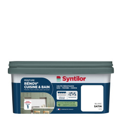 Peinture meuble blanc satin SYNTILOR Renov' cuisine et bain 2l - SYNTILOR
