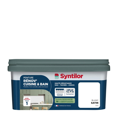 Peinture meuble blanc satin SYNTILOR Renov' cuisine et bain 2l - SYNTILOR