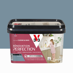 Peinture meuble bleu denim mat V33 Rénovation cuisine et bain 2l - V33