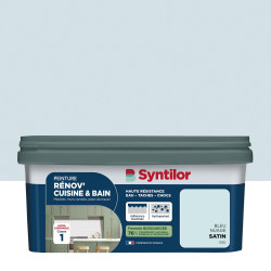Peinture meuble bleu nuage satin SYNTILOR Renov' cuisine et bain 2l de marque SYNTILOR, référence: B9232700