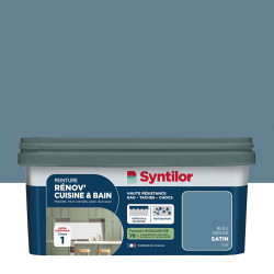 Peinture meuble bleu orage satin SYNTILOR Renov' cuisine et bain 2l de marque SYNTILOR, référence: B9232800