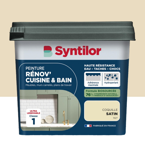 Peinture meuble coquille satin SYNTILOR Renov' cuisine et bain 0.75l - SYNTILOR