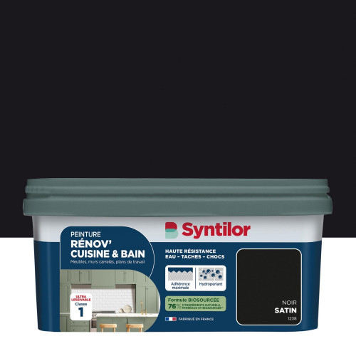 Peinture meuble noir satin SYNTILOR Renov' cuisine et bain 2l - SYNTILOR