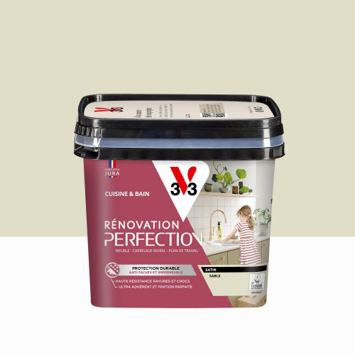 Peinture meuble sable satin V33 Rénovation cuisine et bain 0.75l - V33