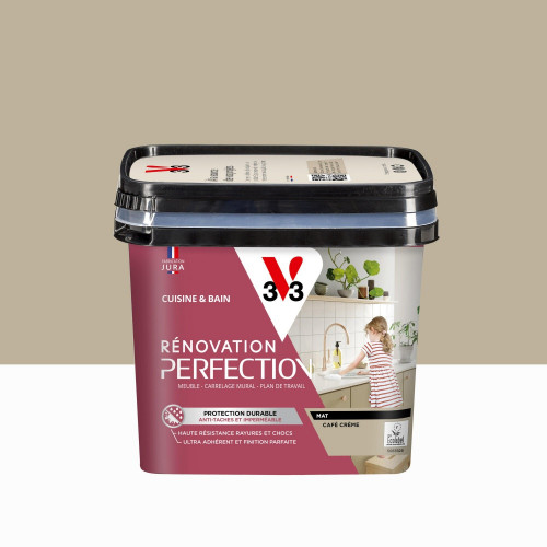 Peinture meuble, V33 Rénovation cuisine et bain, 0.75l, café crème mat - V33