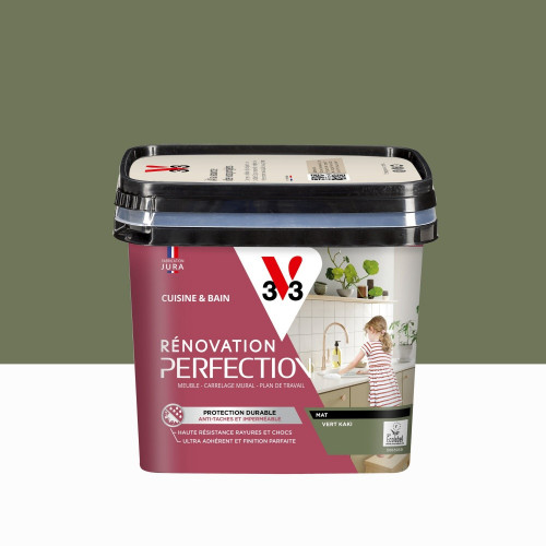 Peinture meuble, V33 Rénovation cuisine et bain, 0.75l, vert kaki mat - V33