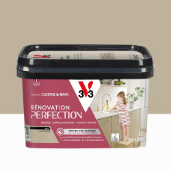 Peinture meuble, V33 Rénovation cuisine et bain, 2l, café crème mat - V33