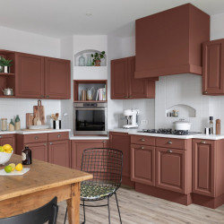 Peinture meuble, V33 Rénovation cuisine et bain, 2l, ocre rouge mat - V33