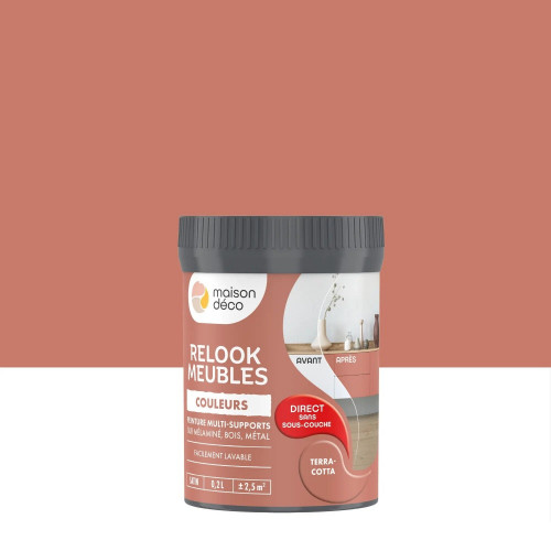 Peinture Relook meuble MAISON DECO terracotta satine 200 ml - MAISON DECO