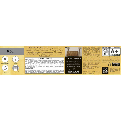 Cire LIBERON, incolore satiné, 0.5l - LIBERON