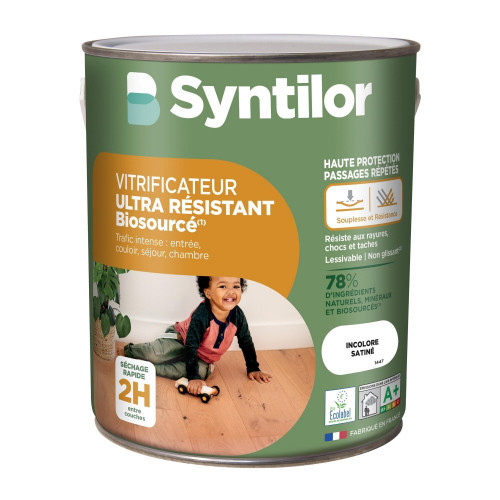 Vitrificateur parquet Nature protect SYNTILOR, incolore satiné 2.5 l - SYNTILOR