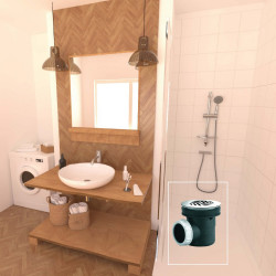 Bonde de douche diam.60 grille diam.85 sortie horizontal D40 de marque VALENTIN, référence: B9243100
