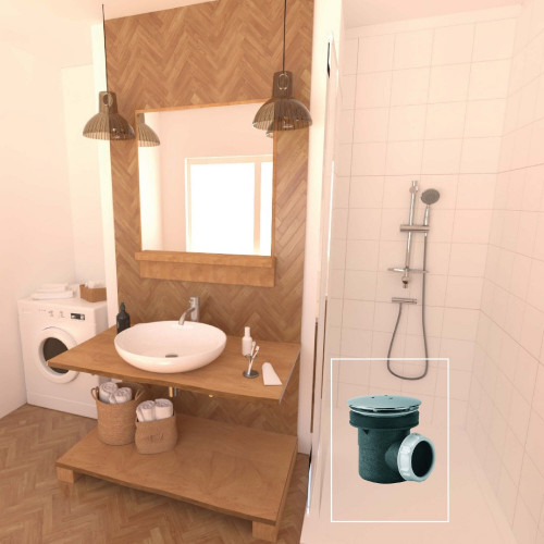 Bonde de douche pour receveur diam.60 sortie horizontal D40 - VALENTIN