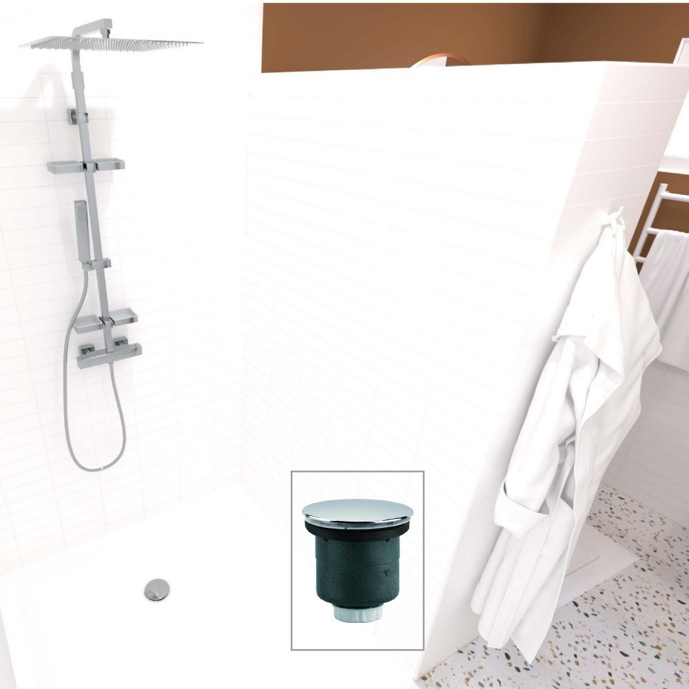 Bonde de douche pour receveur diam.90 sortie verticale D40