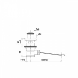 Bonde de lavabo inox automatique 33/48 mm - VALENTIN
