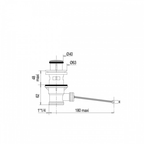 Bonde de lavabo inox automatique 33/48 mm - VALENTIN