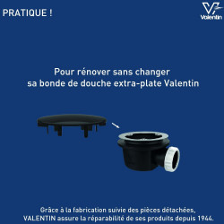 Capot métal chrome diam.116 pour bonde extra plate - VALENTIN