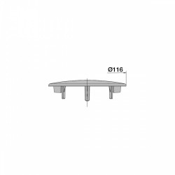 Capot métal chrome diam.116 pour bonde extra plate - VALENTIN
