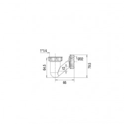 Siphon pour bidet plastique 11/4 diam.32 79 mm - VALENTIN