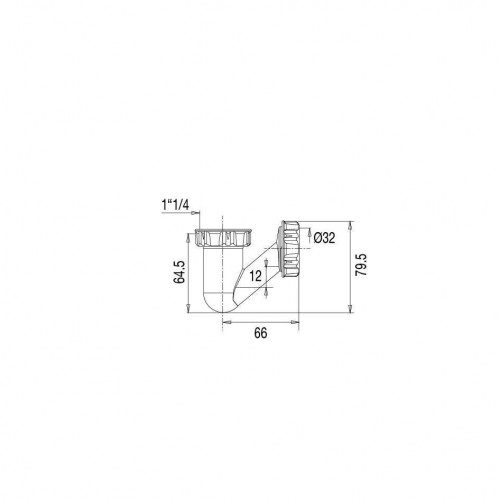 Siphon pour bidet plastique 11/4 diam.32 79 mm - VALENTIN