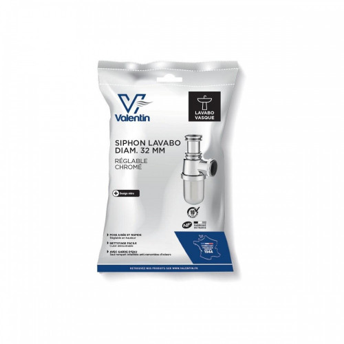 Siphon pour lavabo 35/105 diam.32 chrome - VALENTIN