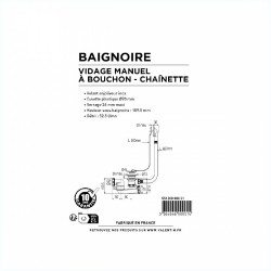 Vidage de baignoire bouchon diam.70 - VALENTIN