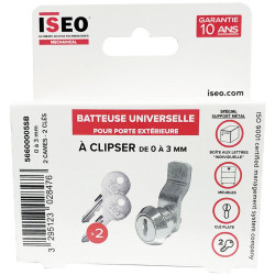 Batteuse à clipser, 0-3mm, cambrée, ISEO - ISEO
