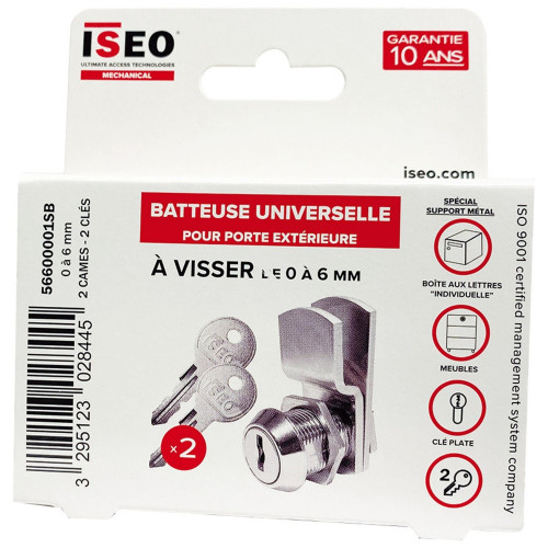 Batteuse à visser, 0-6mm, 2 cames, ISEO - ISEO