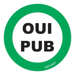 "Panneau rigide ""OUI PUB"" diam. 80 mm" de marque Novap, référence: B9248000