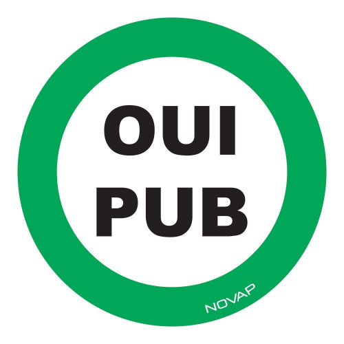 "Panneau rigide ""OUI PUB"" diam. 80 mm" - Novap