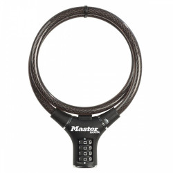 Câble antivol vélo, MASTER LOCK, L.0.9 m x diam.12 mm - MASTER LOCK