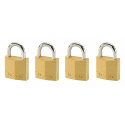 Lot de 4 cadenas à clé MASTER LOCK laiton, l.20 mm de marque MASTER LOCK, référence: B9249100