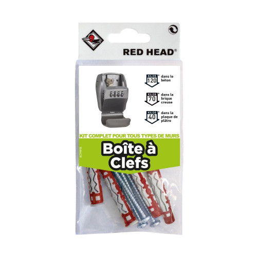 Kit de fixation de 4 chevilles multimatériaux pour boites à clés - Red head