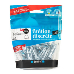 Lot de 24 chevilles et vis à expansion SCELL-IT, Diam.4 et 5 x L.37 mm de marque SCELL-IT, référence: B9250600