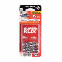 Lot de 4 chevilles Diam.8 x L.35 mm et vis a expansion RED HEAD, Diam.4 x L.40 mm de marque Red head, référence: B9251600