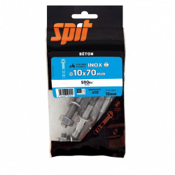 Lot de 4 goujons a bague acier SPIT, Diam.10 x L.70 mm de marque SPIT, référence: B9251800
