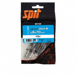 Lot de 4 goujons a bague acier SPIT, Diam.8 x L.70 mm de marque SPIT, référence: B9251900