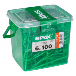 Lot De 100 Vis Acier Tête Plate Spax, Diam.6 Mm X L.100 Mm - SPAX