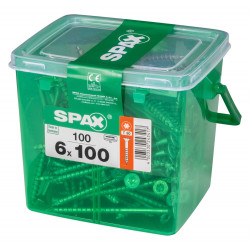 Lot De 100 Vis Acier Tête Plate Spax, Diam.6 Mm X L.100 Mm - SPAX