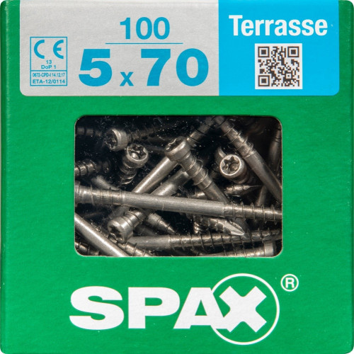 Lot De 100 Vis Inox Tête Cylindrique Spax, Diam.5 Mm X L.70 Mm - SPAX