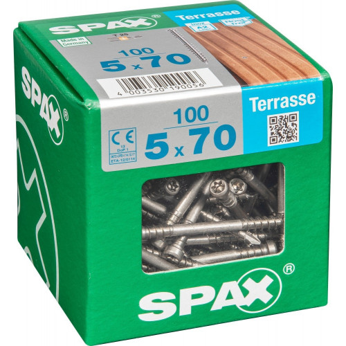 Lot De 100 Vis Inox Tête Cylindrique Spax, Diam.5 Mm X L.70 Mm - SPAX