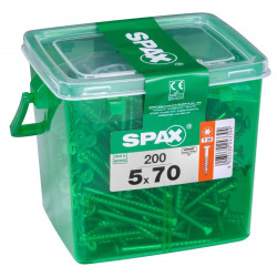 Lot De 200 Vis Acier Tête Plate Spax 5X 70Mm - SPAX