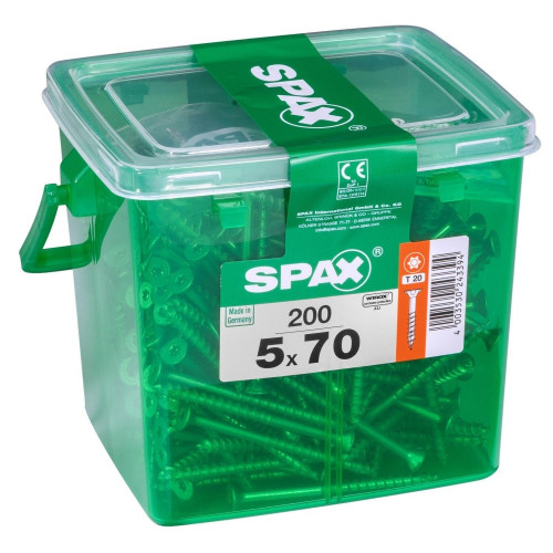 Lot De 200 Vis Acier Tête Plate Spax 5X 70Mm - SPAX