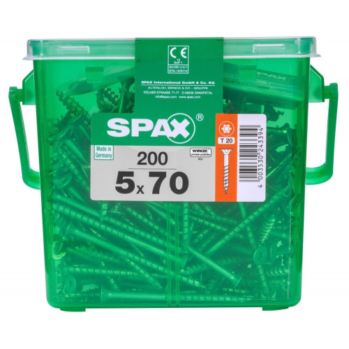 Lot De 200 Vis Acier Tête Plate Spax 5X 70Mm - SPAX